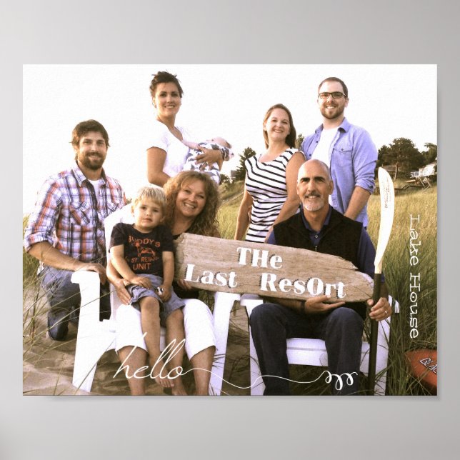 Personalised Custom 10" x 8" Print Cute Hello (Front)