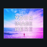 Personalised Custom 2 Photo Purple Retrowave Postcard<br><div class="desc">Upload your photo and create your personalised Purple retrowave Postcard! Make your perfect gift for friends, couple, kids and family, create your best keepsake, say hello to your belovew ones from your trips! Do you want to buy this beach landscapes without personalise it? These amazing photos by Frank Mckenna made...</div>