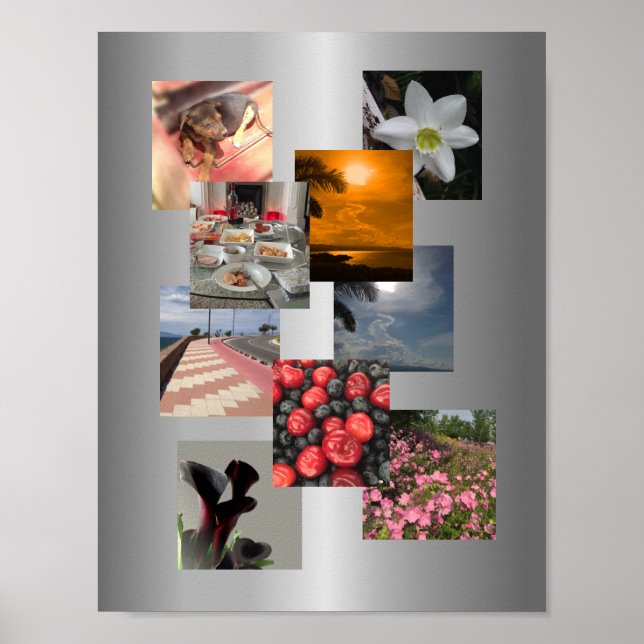 Personalised Custom 9 Photo Collage  Poster (Front)