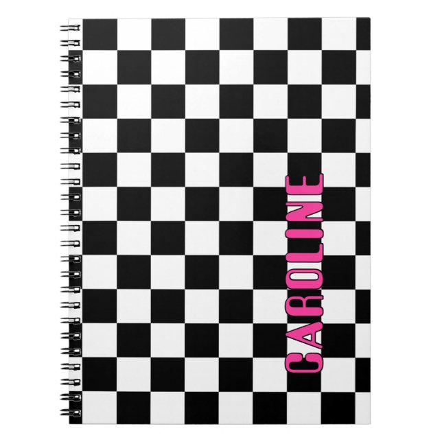 Personalised Custom Abstract Geometric Check Notebook (Front)