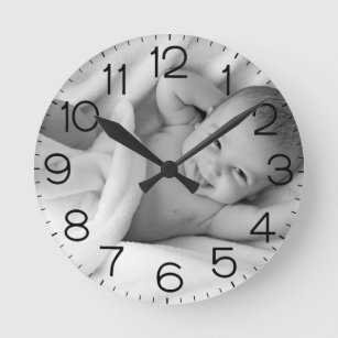 Personalised Custom Baby Photo Nursery Round Clock