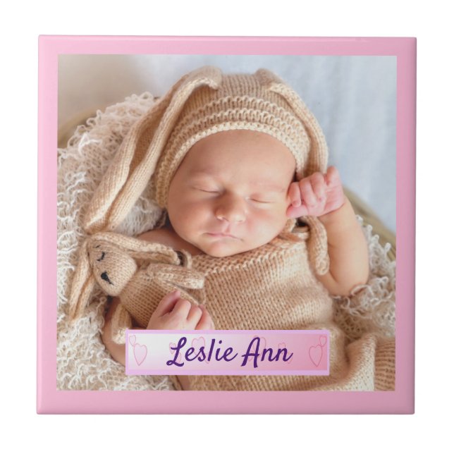 Personalised Custom Baby Photo Tile (Front)