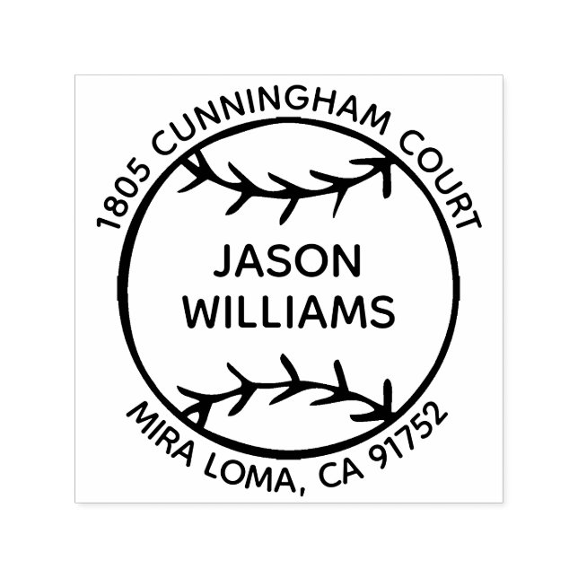 Personalised Custom Baseball Return Address Stamp (Design)
