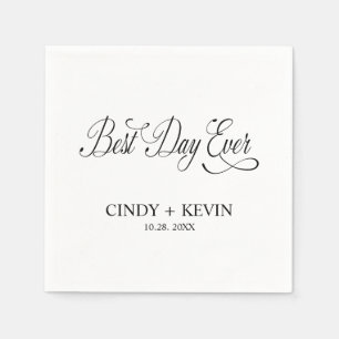 Personalised Custom Best Day Ever Wedding Napkin