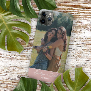 Personalised Custom Best Friends Photo Blush Pink iPhone 15 Plus Case
