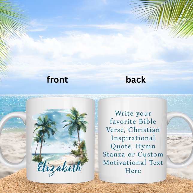 Personalised Custom Bible Verse Beach Landscape Coffee Mug (Creator Uploaded)