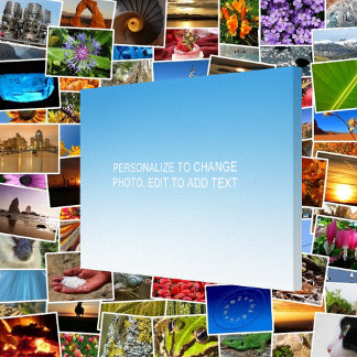 Personalised Custom Blue Artwork Photo Add Text Canvas Print