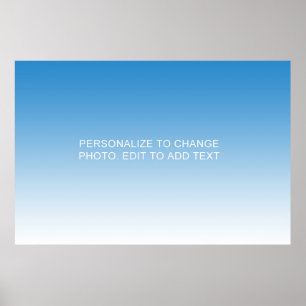 Personalised Custom Blue Artwork Photo Add Text Poster