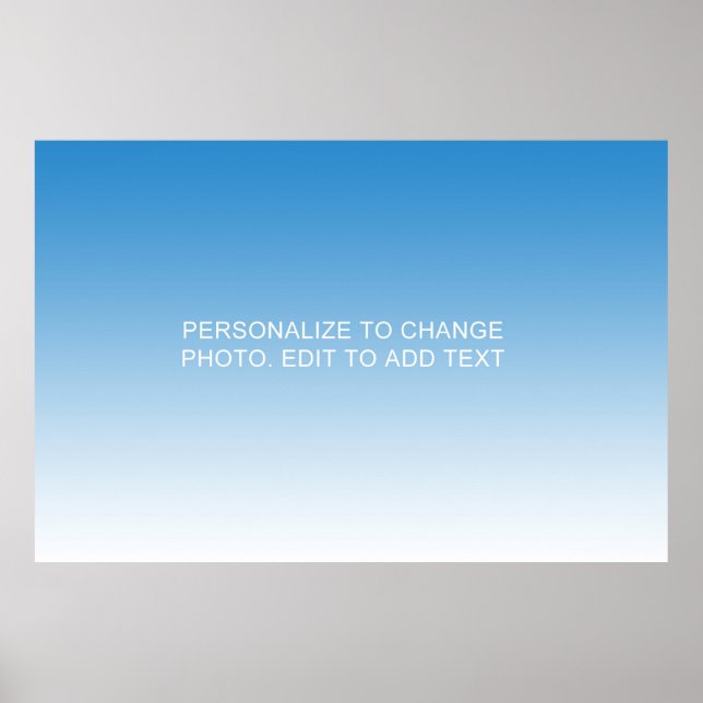 Personalised Custom Blue Artwork Photo Add Text Poster (Front)