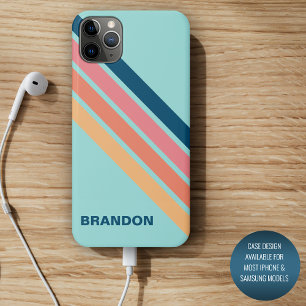 Personalised Custom Blue Orange Yellow Stripe Case-Mate iPhone Case