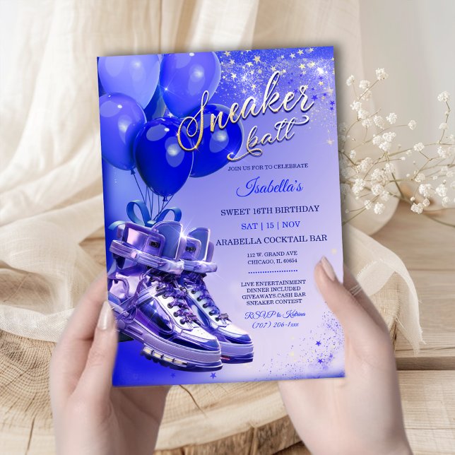 Personalised Custom Blue Sneaker Invitation (Creator Uploaded)