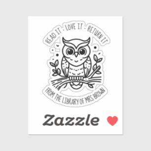 Personalised Custom Book Stickers   Bookplate owl