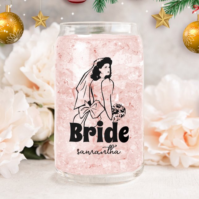 Personalised Custom Bride Name  Can Glass (Creator Uploaded)