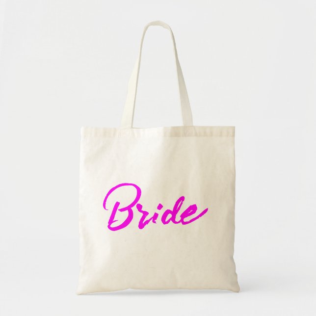Personalised Custom Bride Name Gift Tote Bags. Bag (Front)