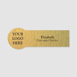 Personalised Custom Brushed Radial Metallic Gold Name Tag