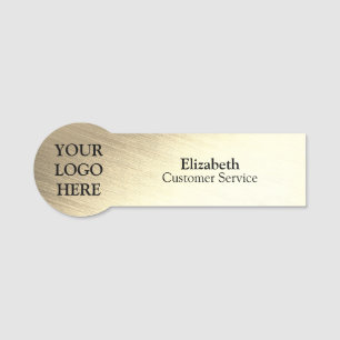Personalised Custom Brushed Radial Metallic Gold Name Tag