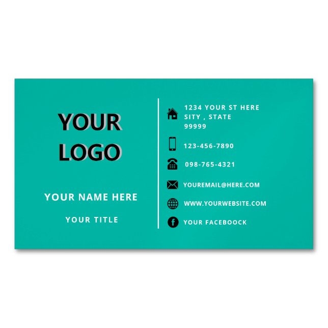 Personalised Custom Business Card Magnet Template (Front)