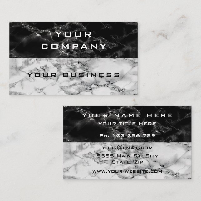 Personalised Custom Business Card Marble Design (Front/Back)