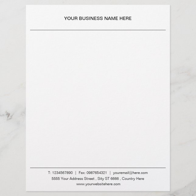 Personalised Custom Business Letterhead Example (Front)