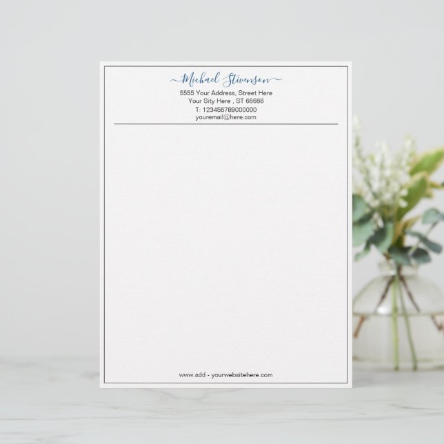 Personalised Custom Business Letterhead Template (Standing Front)