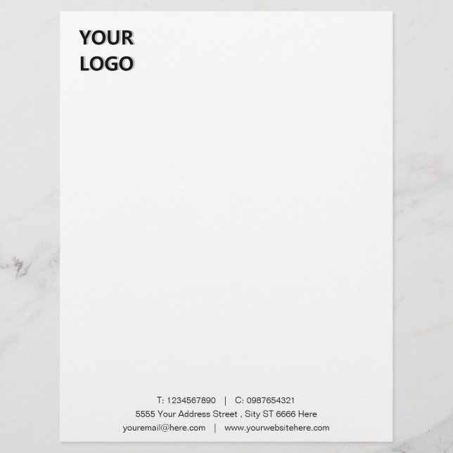 Personalised Custom Business Letterhead Template (Front)