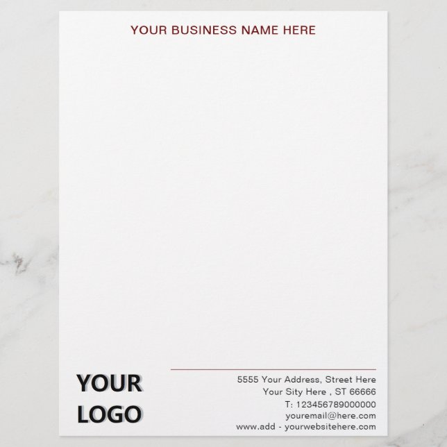 Personalised Custom Business Letterhead Template (Front)