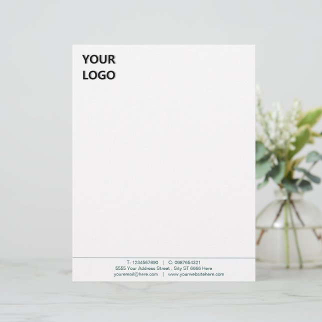 Personalised Custom Business Letterhead with Logo (Standing Front)