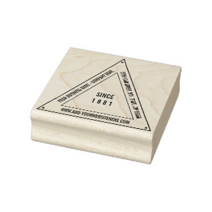 Personalised Custom Business Name Company Triangle Rubber Stamp