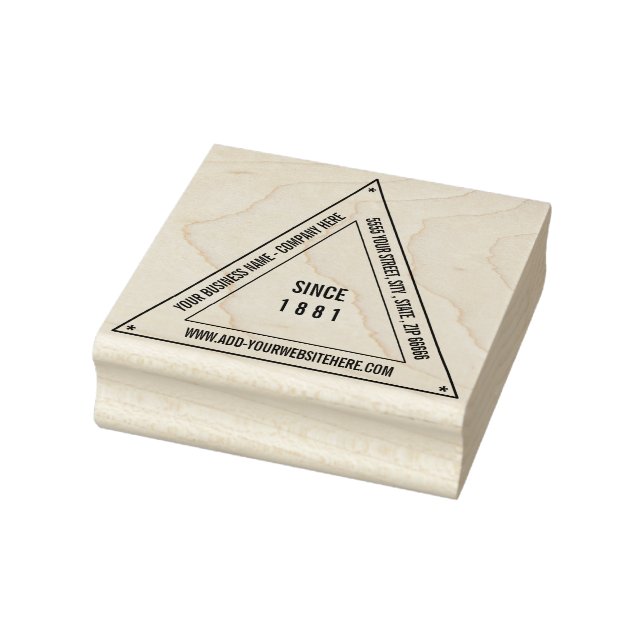 Personalised Custom Business Name Company Triangle Rubber Stamp (Stamp)