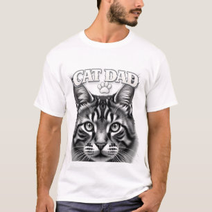 Personalised Custom Cat Dad Shirt with Photo