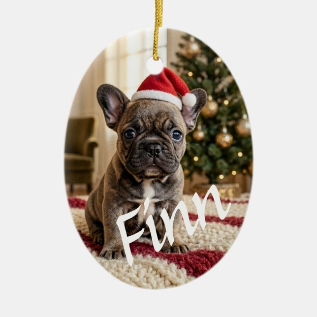 Personalised Custom chic Photo Ceramic Ornament (Front)