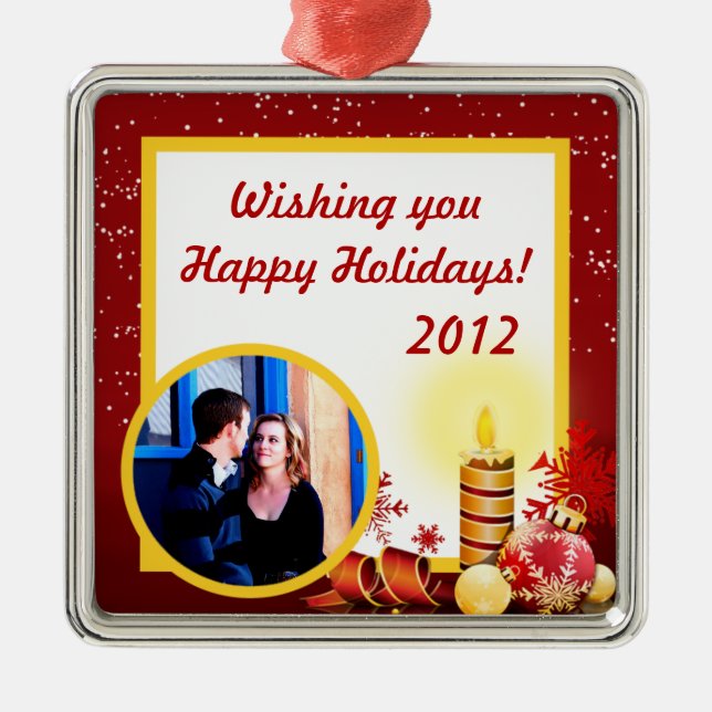 Personalised Custom Christmas Ornament Candle Nigh (Front)