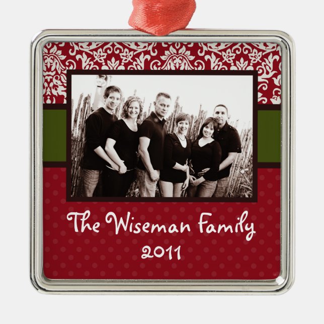 Personalised Custom Christmas PHOTO Ornament (Front)