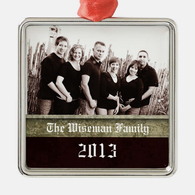 Personalised Custom Christmas PHOTO Ornament (Front)