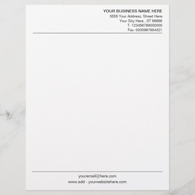Personalised Custom Company Letterhead Business (Front)