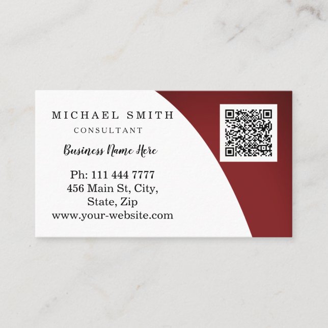 Personalised Custom Corporate QR Code Logo Business Card (Front)