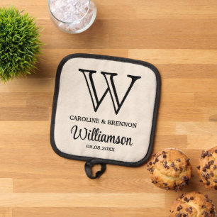 Personalised Custom Couple Names Family Monogram Pot Holder