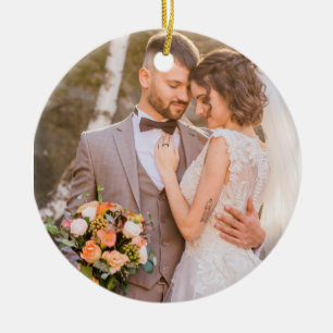 Personalised Custom Couple Photo Ceramic Tree Decoration