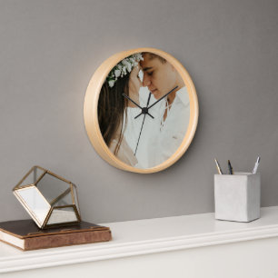 Personalised Custom Couple Photo Newly Wed Gift Clock