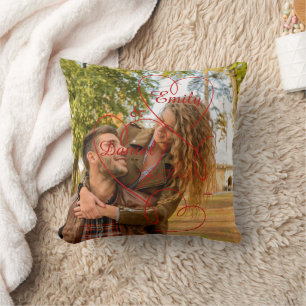 Personalised,Custom Couple Pillow Photo & Names