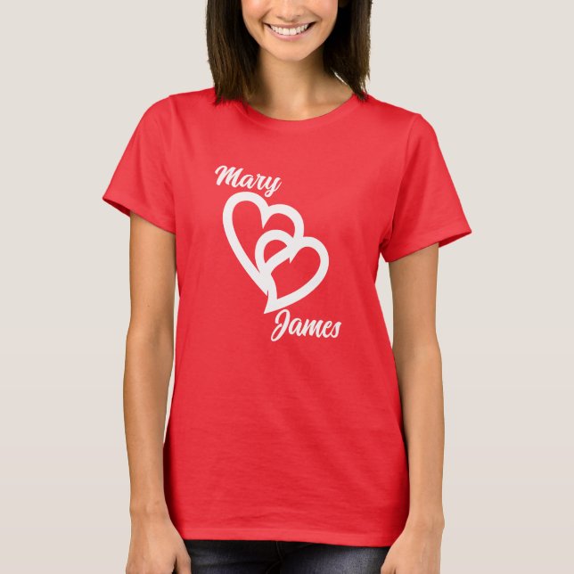 Personalised Custom Couple's Valentine's Day Gift  T-Shirt (Front)