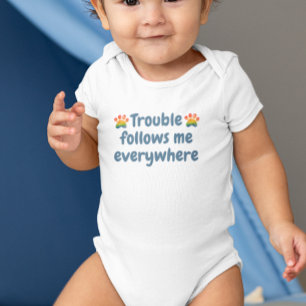 Personalised custom cute baby and dog bodysuit