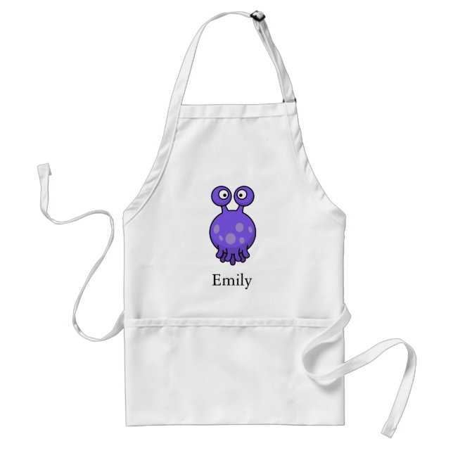 Personalised Custom Cute Purple Alien Standard Apron (Front)