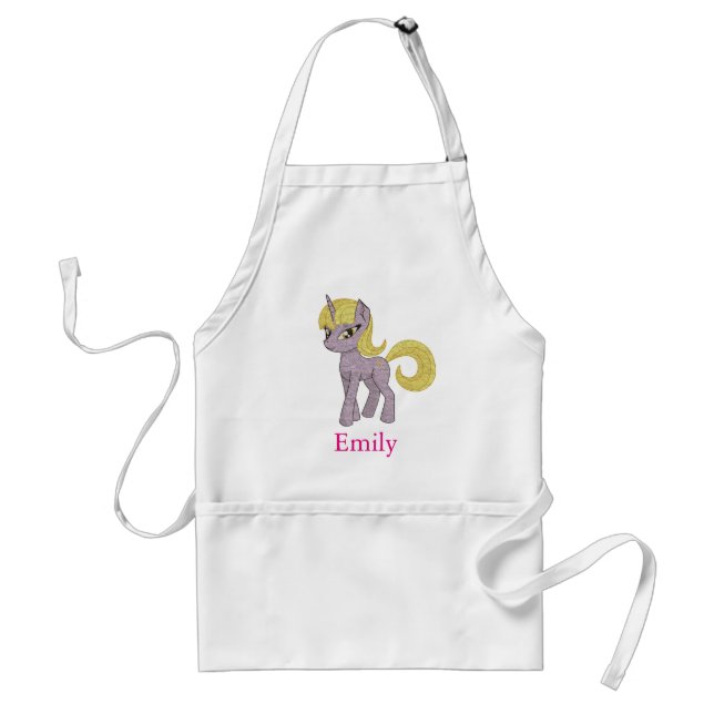 Personalised Custom Cute unicorn with Pony Standard Apron (Front)