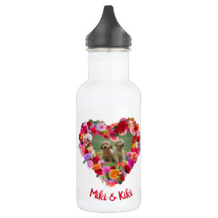 Personalised / Custom Dog / Pet Photo Rose Heart 532 Ml Water Bottle