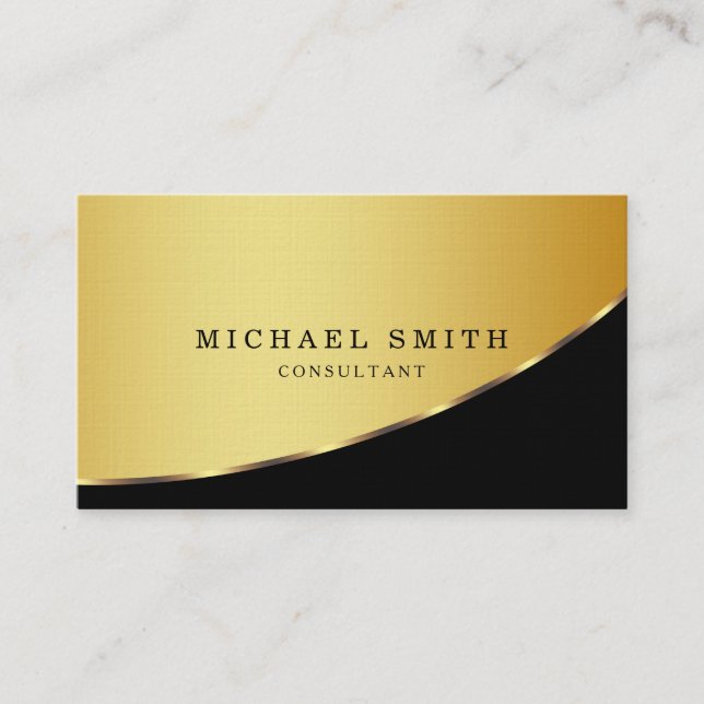 Personalised Custom Elegant Modern Plain Metal Business Card (Front)