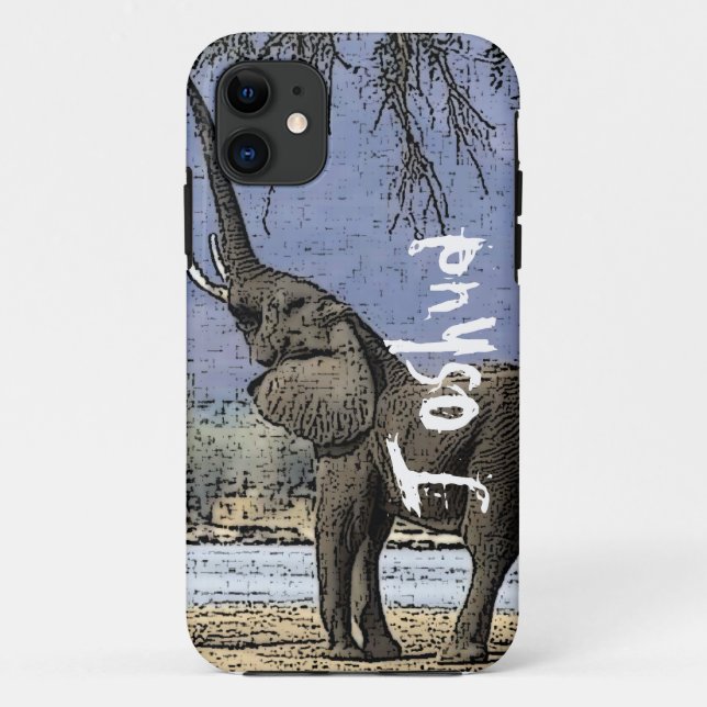Personalised Custom Elephant phone case (Back)
