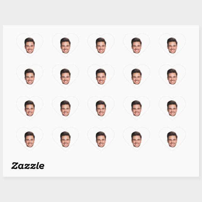 Personalised Custom Face Heart Sticker (Sheet)