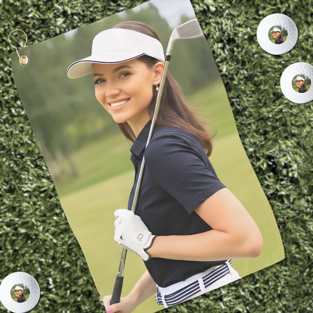 Personalised Custom Face Photo Golf Towel (Create your Own Photo Golf Towel)