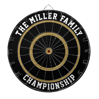 Personalised Custom Family Name Gold Dart Dartboard